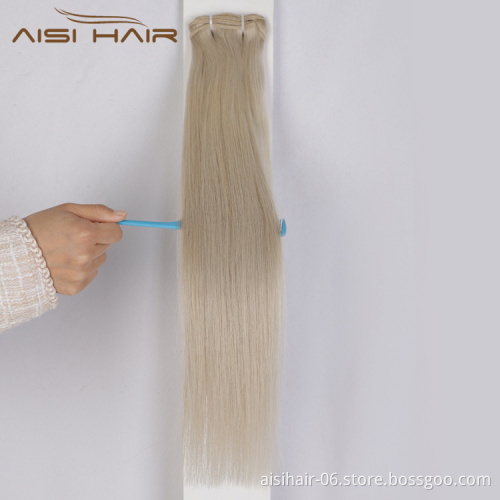 Aisi Hair 10A Brazilian Unprocessed Double Drawn Blonde Human Hair Bundles Double Weft Human Hair Extension For Women